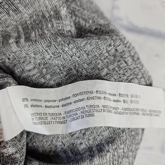 Zara Collection Size Small Gray/Silver Ribbed High-Low Long Sleeve Pullover Top - Picture 8 of 9